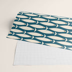 Mid Century Modern Fish Minimalist Geo Pattern Teal Orange Cream Wrapping Paper Gallery Image 2
