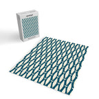 Mid Century Modern Fish Minimalist Geo Pattern Teal Orange Cream Jigsaw Puzzle Gallery Image 2
