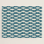 Mid Century Modern Fish Minimalist Geo Pattern Teal Orange Cream Jigsaw Puzzle Gallery Image 1