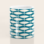 Mid Century Modern Fish Minimalist Geo Pattern Teal Orange Cream Coffee Mug Gallery Image 4