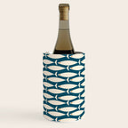 Mid Century Modern Fish Minimalist Geo Pattern Teal Orange Cream Wine Chiller Gallery Image 1
