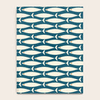 Mid Century Modern Fish Minimalist Geo Pattern Teal Orange Cream Notebook Gallery Image 4