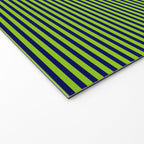 Ultra Fine Stripe Narrow Pinstripe Pattern in Lime Green and Navy Blue Welcome Mat Gallery Image 2