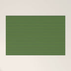 Ultra Fine Stripe Narrow Pinstripe Pattern in Lime Green and Navy Blue Welcome Mat Gallery Image 1