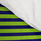 Ultra Fine Stripe Narrow Pinstripe Pattern in Lime Green and Navy Blue Comforter Gallery Image 4