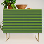 Ultra Fine Stripe Narrow Pinstripe Pattern in Lime Green and Navy Blue Credenza Gallery Image 1