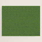 Ultra Fine Stripe Narrow Pinstripe Pattern in Lime Green and Navy Blue Jigsaw Puzzle Gallery Image 1