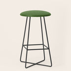 Ultra Fine Stripe Narrow Pinstripe Pattern in Lime Green and Navy Blue Stool Gallery Image 1