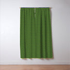Ultra Fine Stripe Narrow Pinstripe Pattern in Lime Green and Navy Blue Window Curtain Gallery Image 3