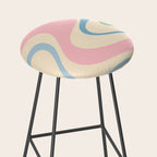 Pastel Abstract Trippy Dream Retro Contemporary Pattern Pink Blue Green Stool Gallery Image 2