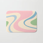 Pastel Abstract Trippy Dream Retro Contemporary Pattern Pink Blue Green Bath Mat Gallery Image 1