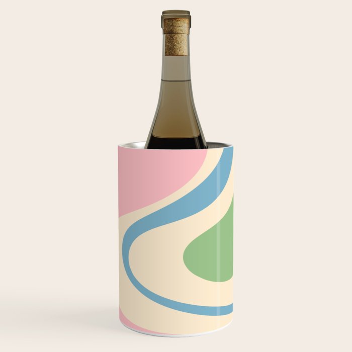 Pastel Abstract Trippy Dream Retro Contemporary Pattern Pink Blue Green Wine Chiller Gallery Image 3