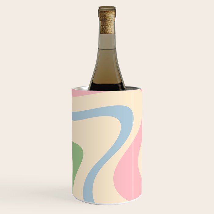 Pastel Abstract Trippy Dream Retro Contemporary Pattern Pink Blue Green Wine Chiller Gallery Image 2