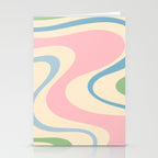 Pastel Abstract Trippy Dream Retro Contemporary Pattern Pink Blue Green Stationery Card Gallery Image 2