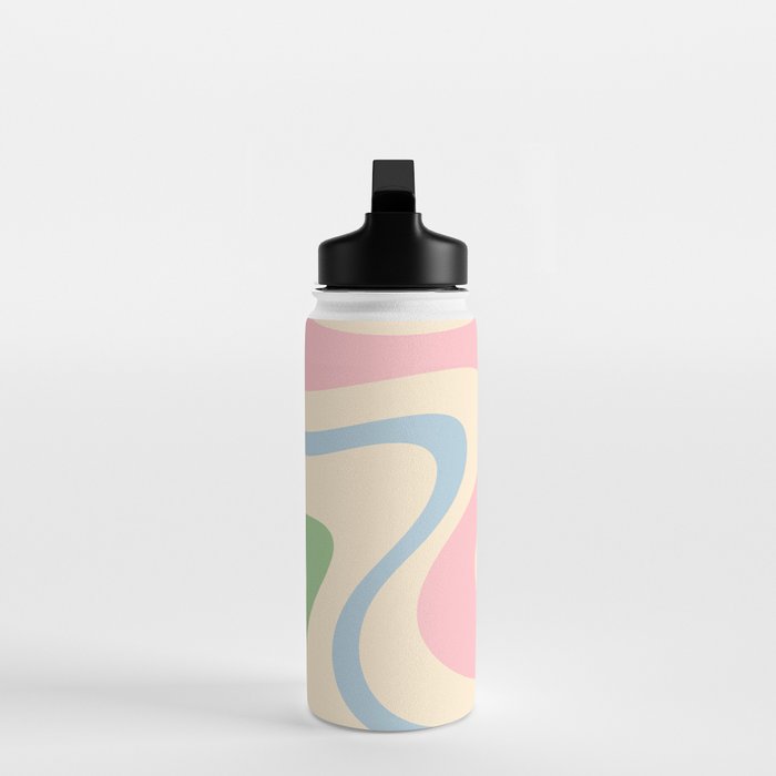 Pastel Abstract Trippy Dream Retro Contemporary Pattern Pink Blue Green Water Bottle Gallery Image 3