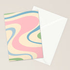 Pastel Abstract Trippy Dream Retro Contemporary Pattern Pink Blue Green Stationery Card Gallery Image 2