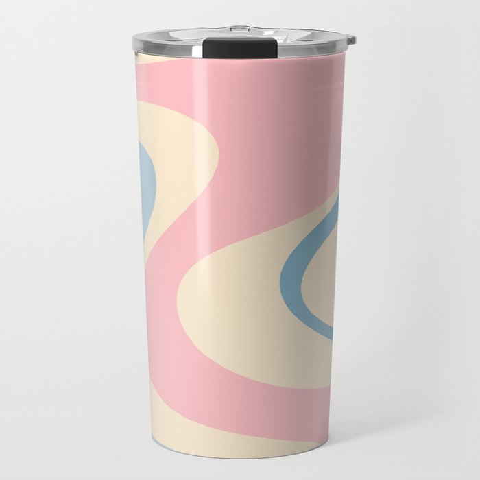 Pastel Abstract Trippy Dream Retro Contemporary Pattern Pink Blue Green Travel Mug Gallery Image 1