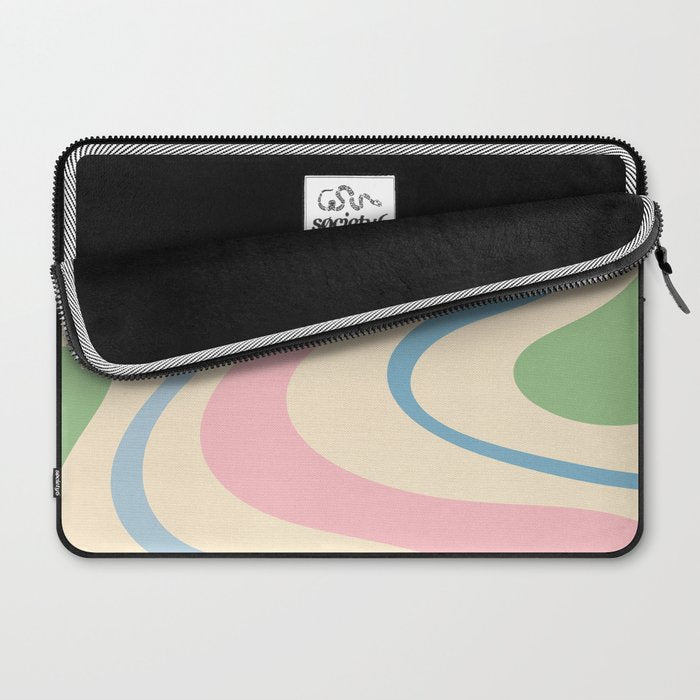 Pastel Abstract Trippy Dream Retro Contemporary Pattern Pink Blue Green Laptop Sleeve Gallery Image 2