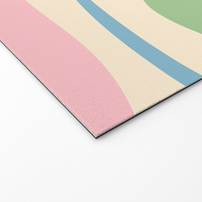 Pastel Abstract Trippy Dream Retro Contemporary Pattern Pink Blue Green Welcome Mat Gallery Image 2