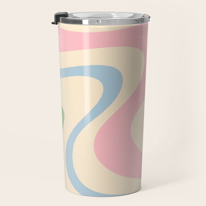 Pastel Abstract Trippy Dream Retro Contemporary Pattern Pink Blue Green Travel Mug Gallery Image 3