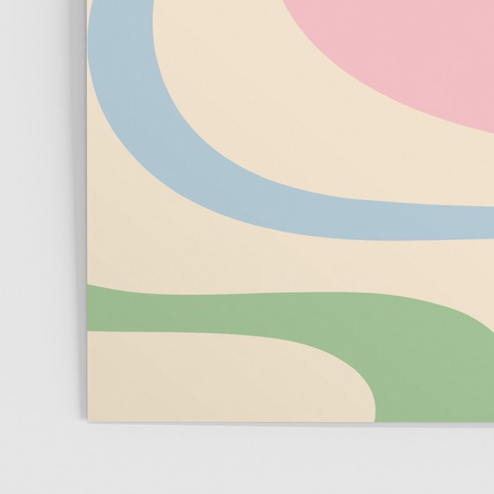 Pastel Abstract Trippy Dream Retro Contemporary Pattern Pink Blue Green Poster Gallery Image 3