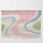Pastel Abstract Trippy Dream Retro Contemporary Pattern Pink Blue Green Wall Hanging Gallery Image 1