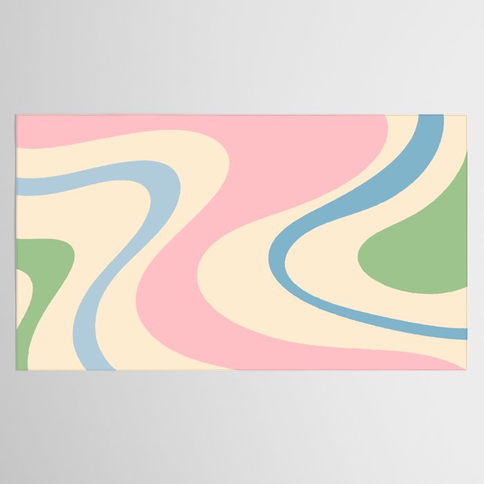Pastel Abstract Trippy Dream Retro Contemporary Pattern Pink Blue Green Tablecloth Gallery Image 2