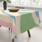 Pastel Abstract Trippy Dream Retro Contemporary Pattern Pink Blue Green Tablecloth Gallery Image 3