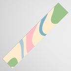 Pastel Abstract Trippy Dream Retro Contemporary Pattern Pink Blue Green Table Runner Gallery Image 3