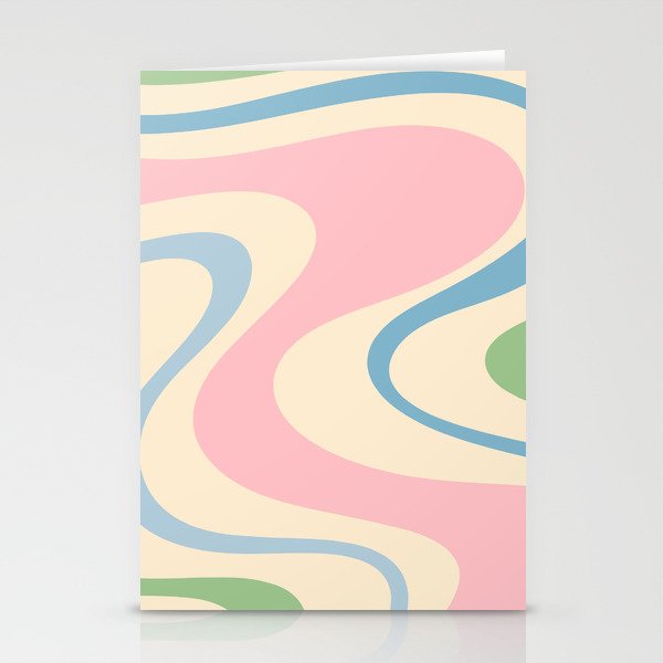 Pastel Abstract Trippy Dream Retro Contemporary Pattern Pink Blue Green Stationery Card Gallery Image 1