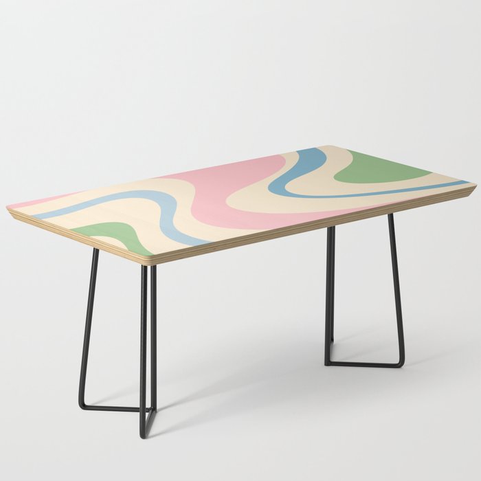 Pastel Abstract Trippy Dream Retro Contemporary Pattern Pink Blue Green Coffee Table Gallery Image 1
