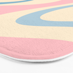 Pastel Abstract Trippy Dream Retro Contemporary Pattern Pink Blue Green Bath Mat Gallery Image 3