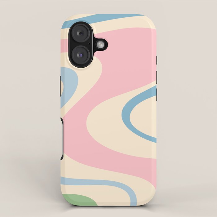 Pastel Abstract Trippy Dream Retro Contemporary Pattern Pink Blue Green iPhone Case Gallery Image 1
