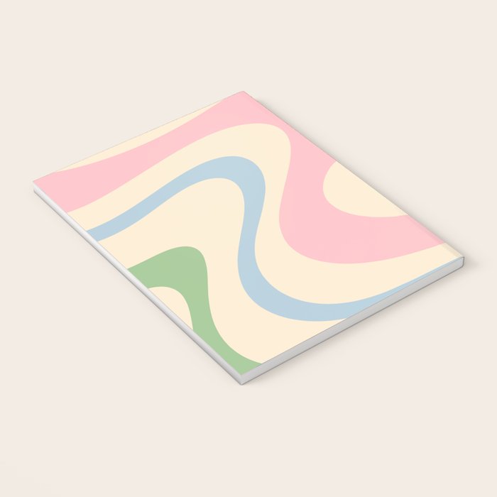 Pastel Abstract Trippy Dream Retro Contemporary Pattern Pink Blue Green Notebook Gallery Image 3
