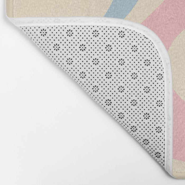 Pastel Abstract Trippy Dream Retro Contemporary Pattern Pink Blue Green Bath Mat Gallery Image 2