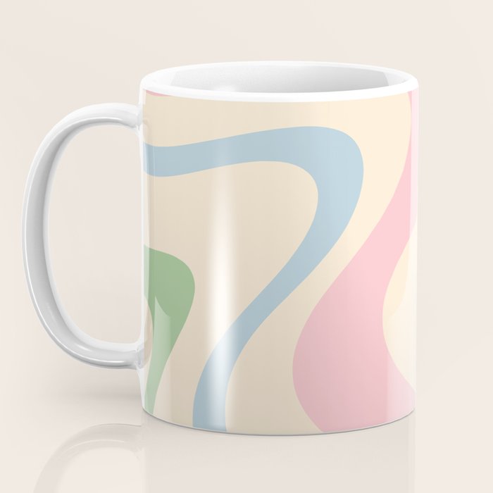 Pastel Abstract Trippy Dream Retro Contemporary Pattern Pink Blue Green Coffee Mug Gallery Image 3