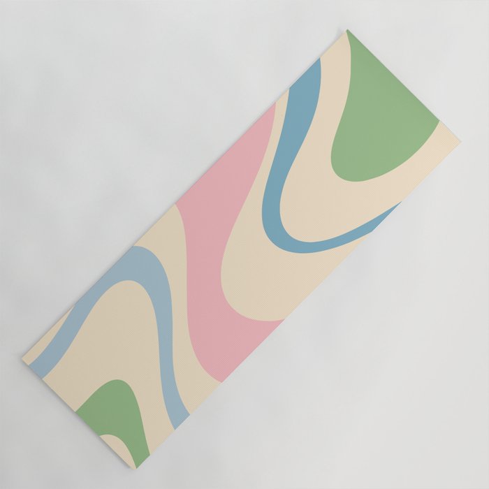 Pastel Abstract Trippy Dream Retro Contemporary Pattern Pink Blue Green Yoga Mat Gallery Image 1