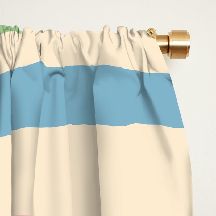 Pastel Abstract Trippy Dream Retro Contemporary Pattern Pink Blue Green Window Curtain Gallery Image 2