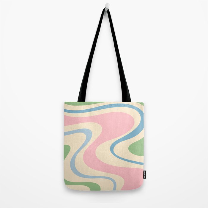 Pastel Abstract Trippy Dream Retro Contemporary Pattern Pink Blue Green Tote Bag Gallery Image 2