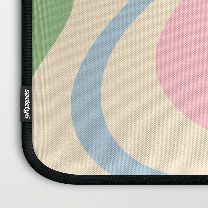 Pastel Abstract Trippy Dream Retro Contemporary Pattern Pink Blue Green Laptop Sleeve Gallery Image 3