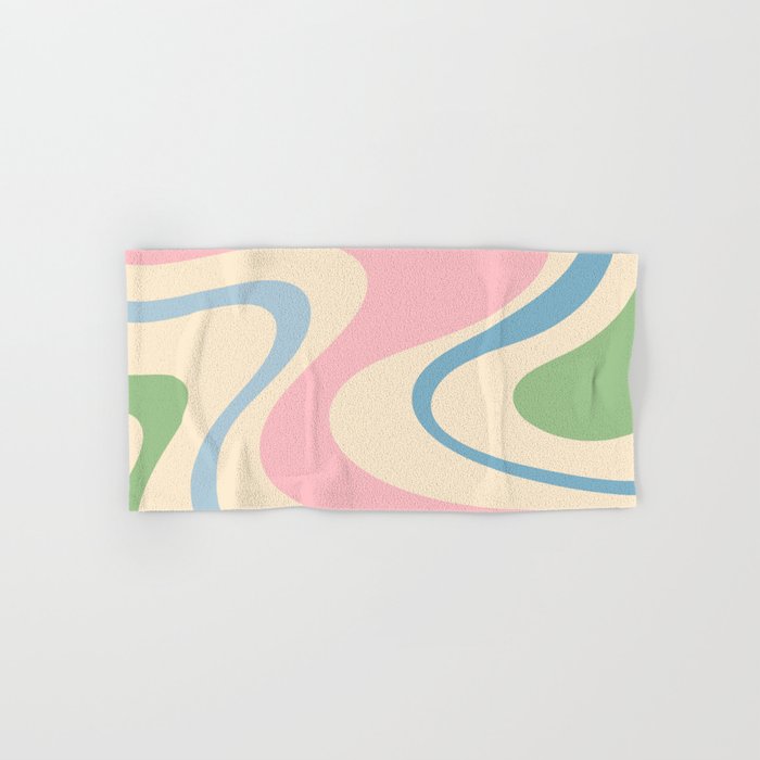 Pastel Abstract Trippy Dream Retro Contemporary Pattern Pink Blue Green Bath Towel Gallery Image 1