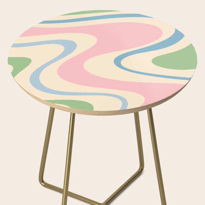 Pastel Abstract Trippy Dream Retro Contemporary Pattern Pink Blue Green Side Table Gallery Image 2