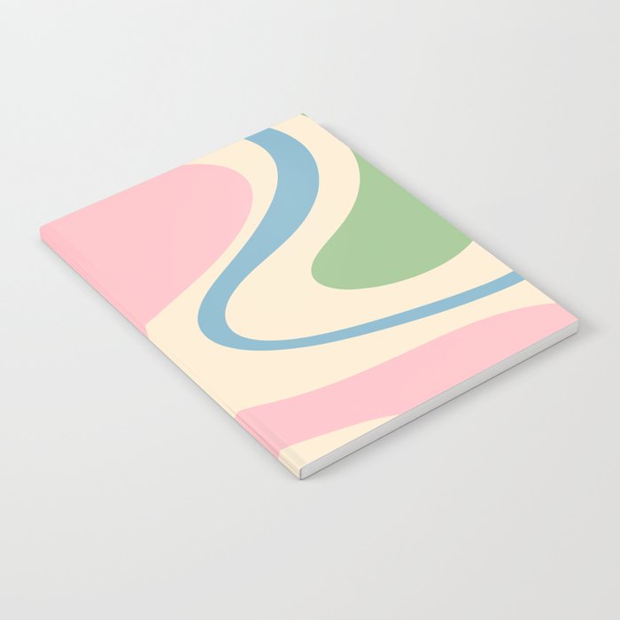 Pastel Abstract Trippy Dream Retro Contemporary Pattern Pink Blue Green Notebook Gallery Image 2