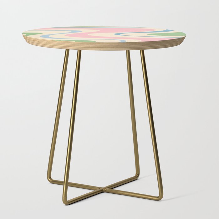 Pastel Abstract Trippy Dream Retro Contemporary Pattern Pink Blue Green Side Table Gallery Image 1