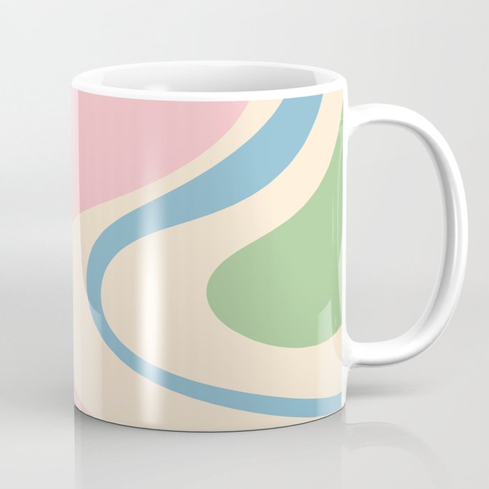 Pastel Abstract Trippy Dream Retro Contemporary Pattern Pink Blue Green Coffee Mug Gallery Image 1