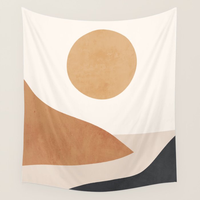 Minimal Abstract Art Landscape 9 Wall Tapestry Gallery Image 1