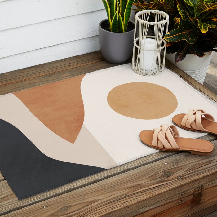 Minimal Abstract Art Landscape 9 Outdoor Rug Gallery Image 2