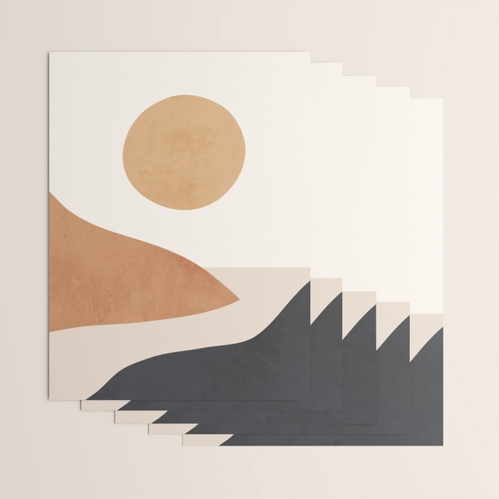Minimal Abstract Art Landscape 9 Wrapping Paper Gallery Image 3
