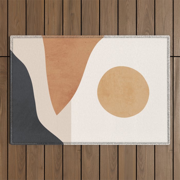 Minimal Abstract Art Landscape 9 Outdoor Rug Gallery Image 1