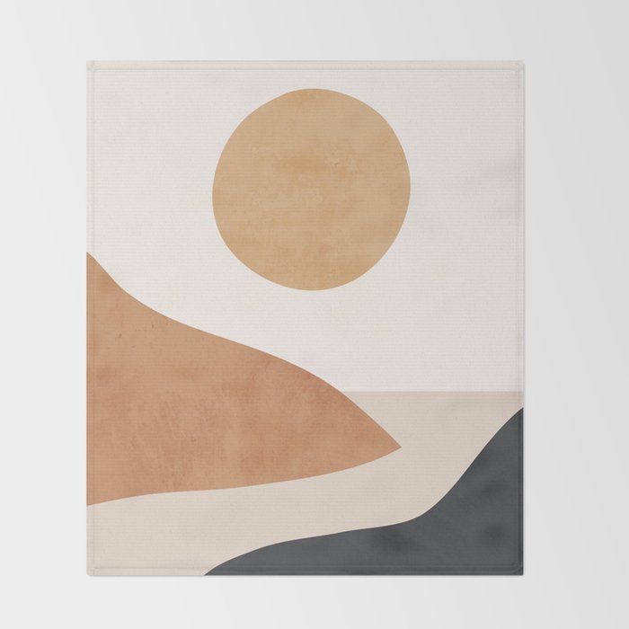 Minimal Abstract Art Landscape 9 Throw Blanket Gallery Image 2